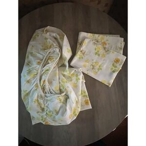 Pequot Vintage Fitted Sheet &‎ 2 Std Pillow Cases No Iron Muslin Double Bed GVC!